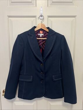 Tommy Hilfiger Navy Blazer with White Contrast Stitching